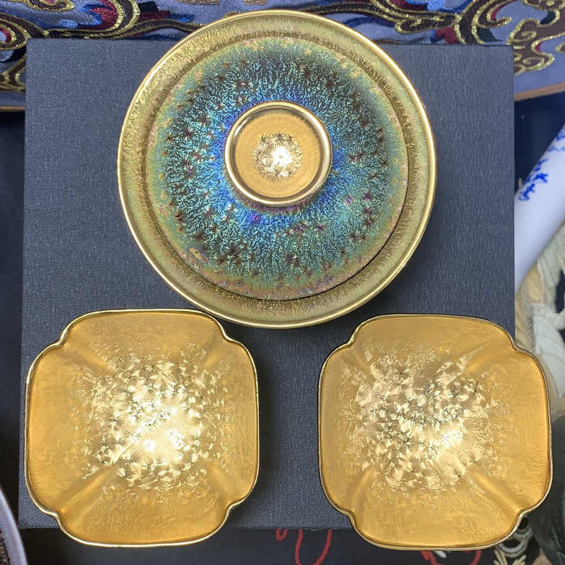 Master Collection -- Colorful Golden Peacock Jianzhan Teacup Set (M114）