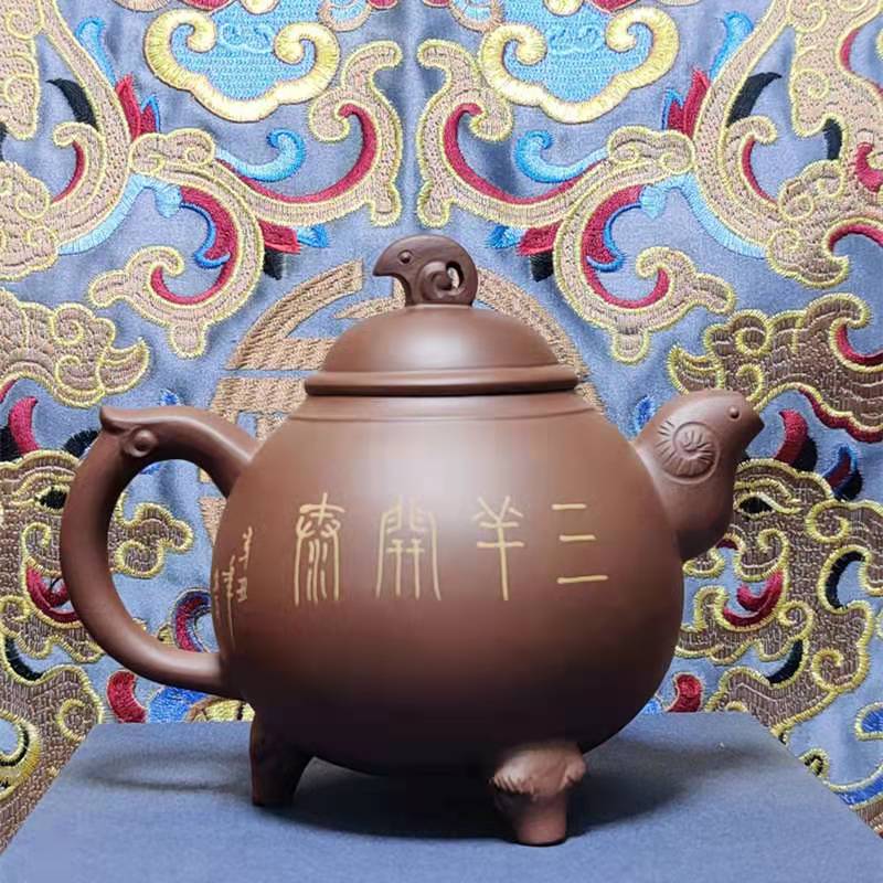 Sanyang Kaitai Good Luck Purple Clay Zisha Teapot