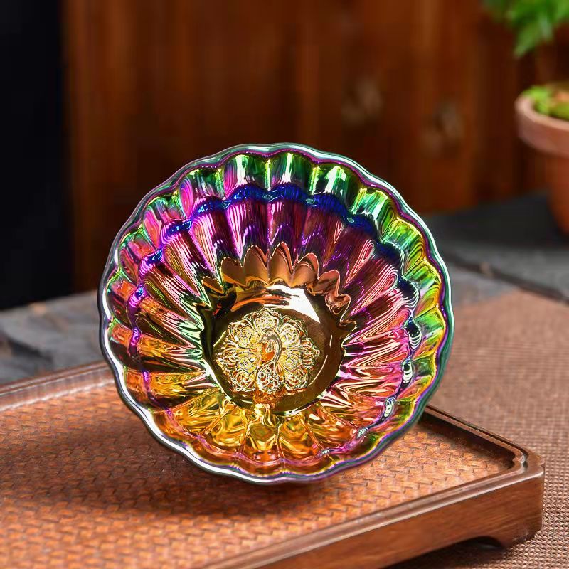 New Colorful Peacock/Lotus Flower Teacup