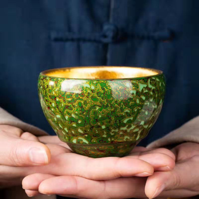 Master Collection--Different Colors Round Golden Daqi Lacquer Series Teacup (M150)