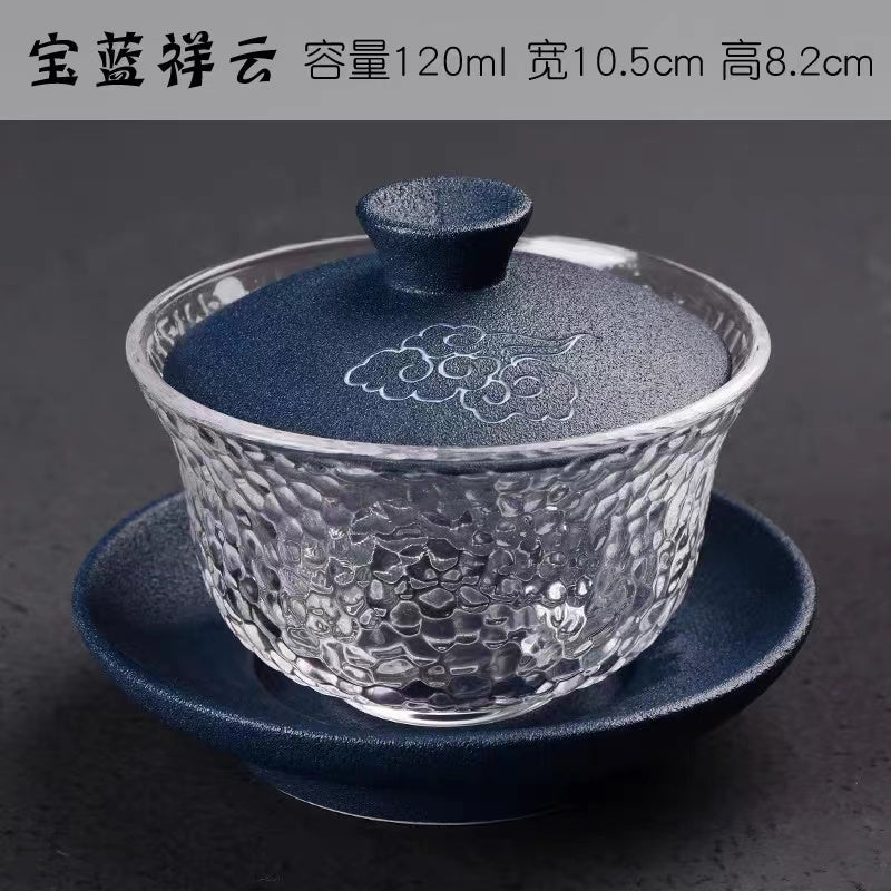 Multi-colored glass Gaiwan