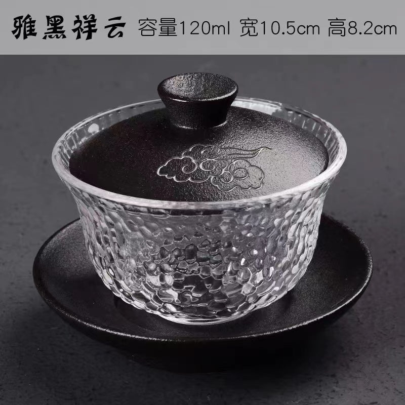 Multi-colored glass Gaiwan