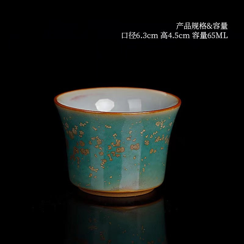 Gradient color bamboo tea cup