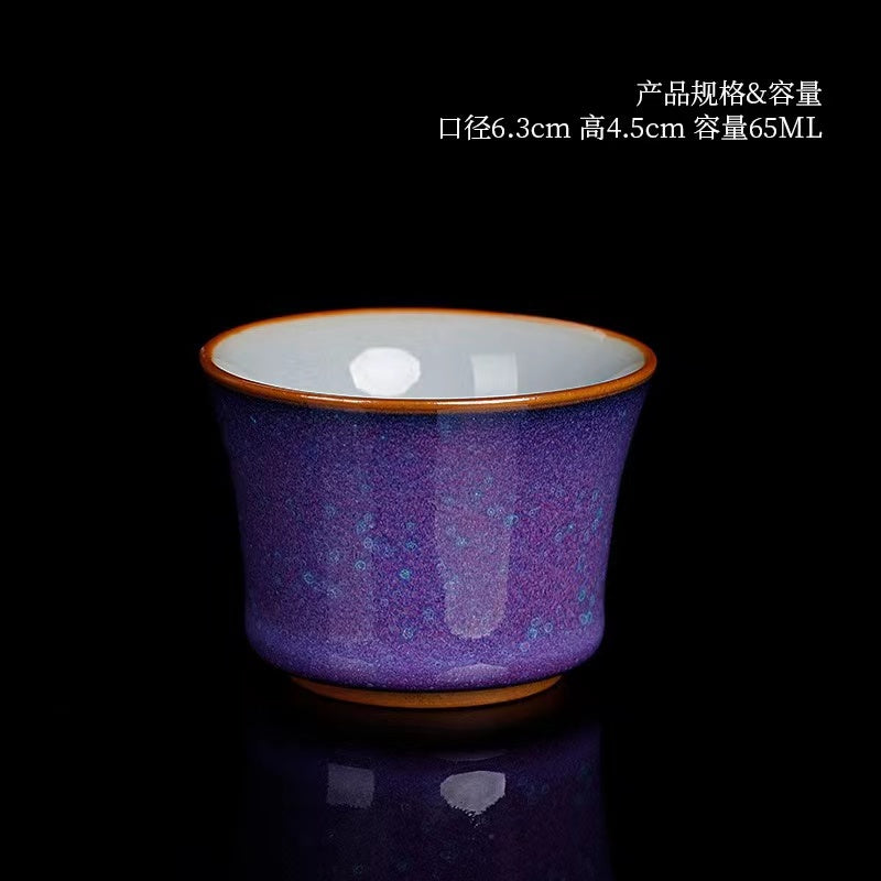 Gradient color bamboo tea cup