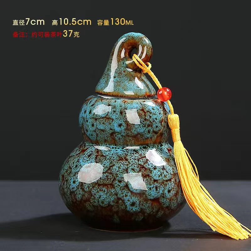 Kiln-turned Gourd Tea Jar