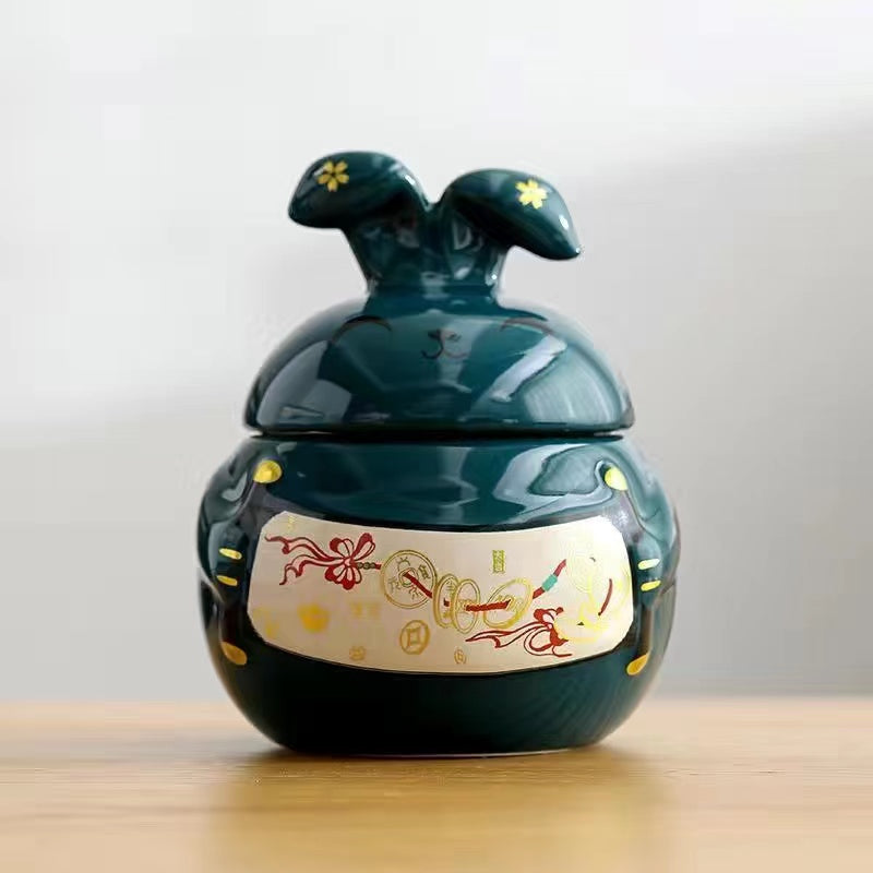 Fortune Rabbit Tea Jar