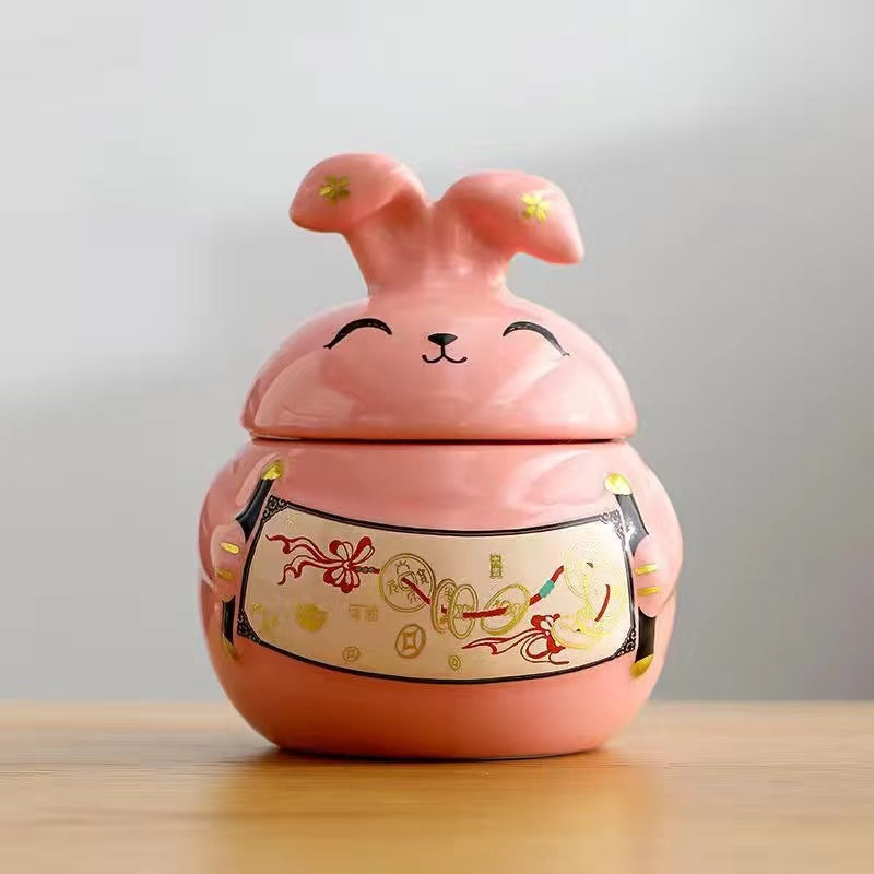 Fortune Rabbit Tea Jar