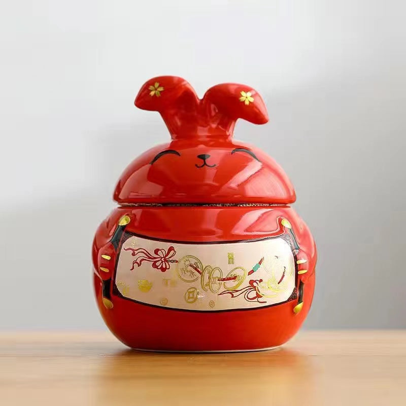 Fortune Rabbit Tea Jar