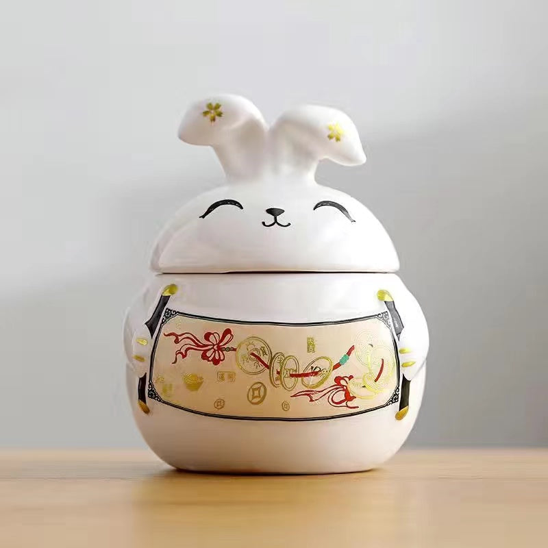 Fortune Rabbit Tea Jar