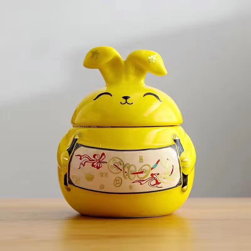 Fortune Rabbit Tea Jar