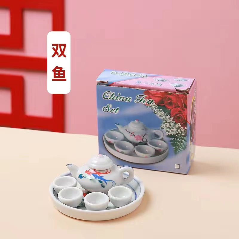 Mini brewing tea ceramic tea set simulation tea art