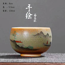 Load image into Gallery viewer, Firewood hand-painted tea cup (single cup) Retro
