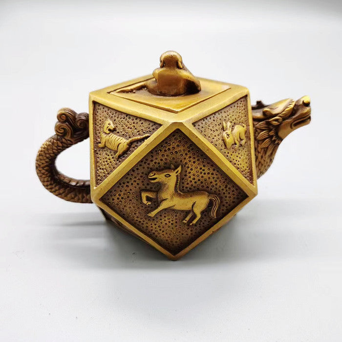 Pure copper 12 zodiac Teapot