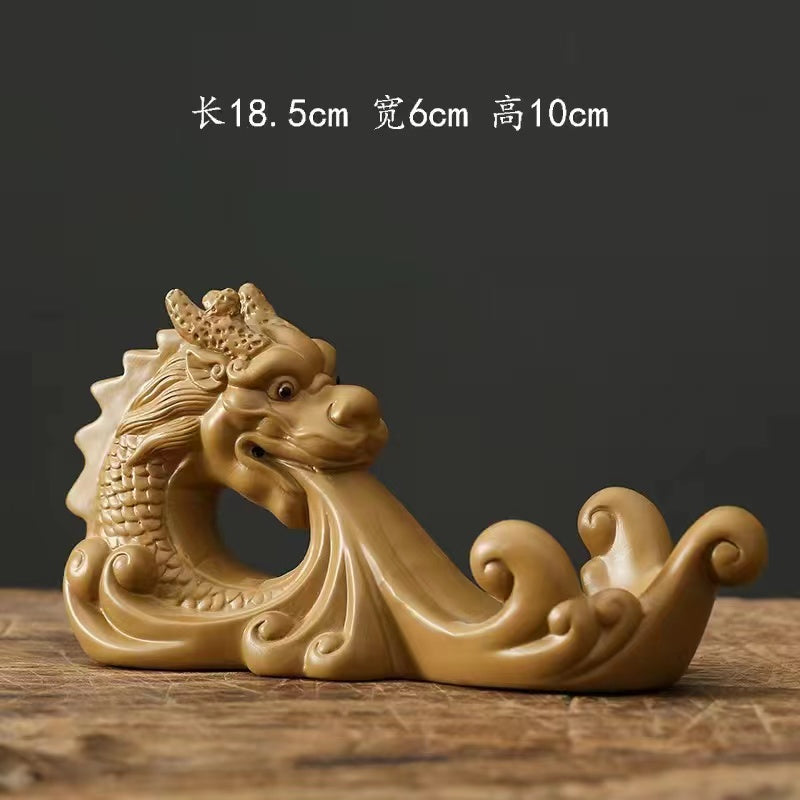 Purple sand dragon king spitting water modeling tea pet decoration (single)