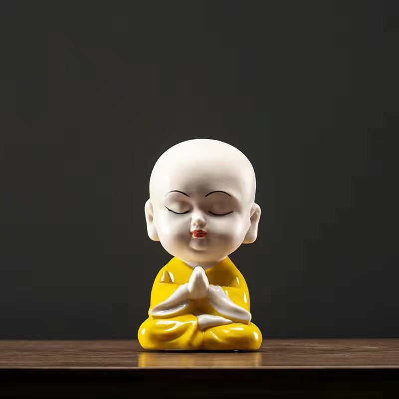 Ceramic little monk ornaments