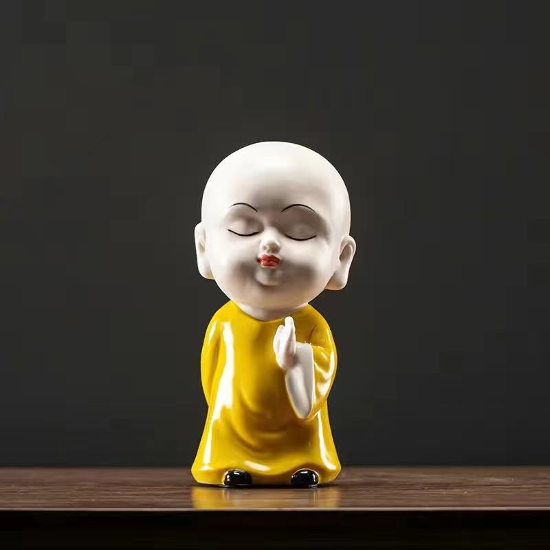 Ceramic little monk ornaments