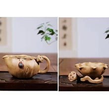 Load image into Gallery viewer, Yixing purple clay handmade lotus leaf teacup/tea fairy
