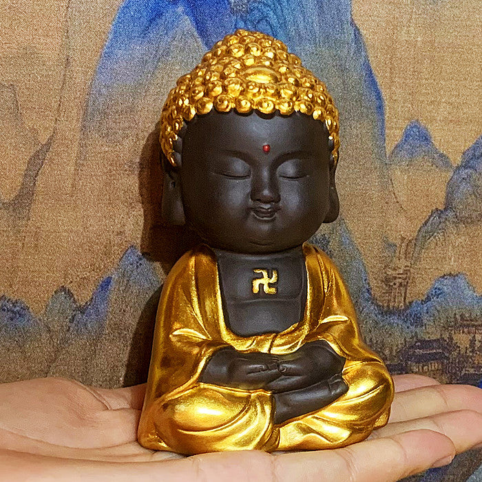 Small Buddha boutique Zen Golden Buddha small Buddha ornament Tea Pet