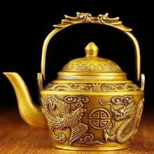 Load image into Gallery viewer, Pure copper dragon and Phoenix Teapot
