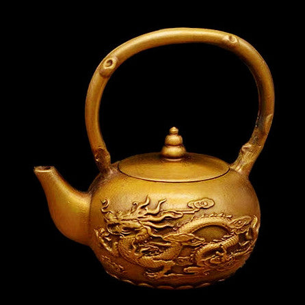 Pure copper dragon and Phoenix Teapot