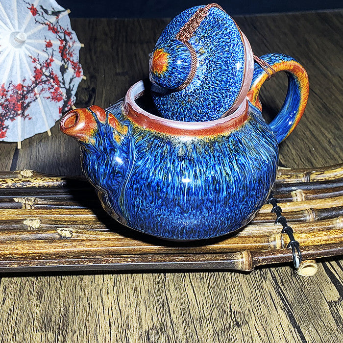 Blue Van Gogh TeaPot