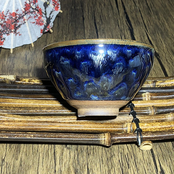 Master Collection---Blue Peacock Feather Tea cup( M181)