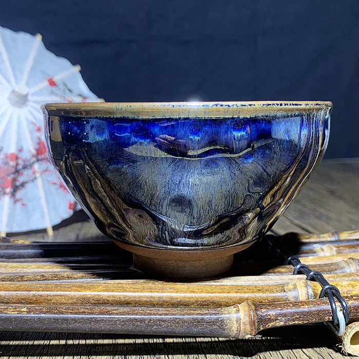 Master Collection---Blue Peacock Feather Tea cup( M181)