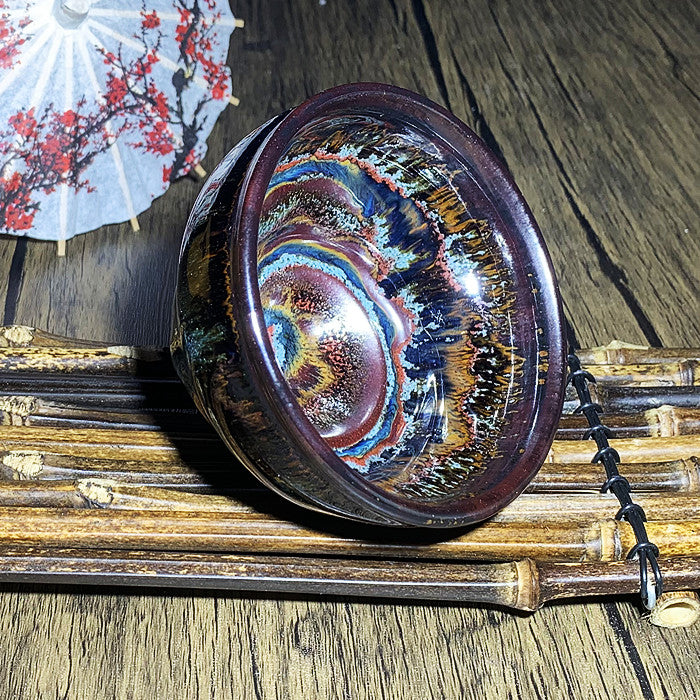 Master Collection---Dark Red Spiral Dragon Master Tea Cup( M188)