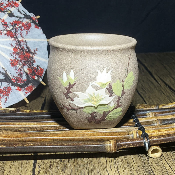 Yixing purple sand tea cup: birdsong flower tea cup series