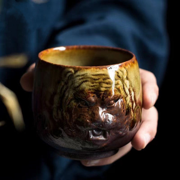 Clear water firewood tea cup 3D tiger Tea Cup