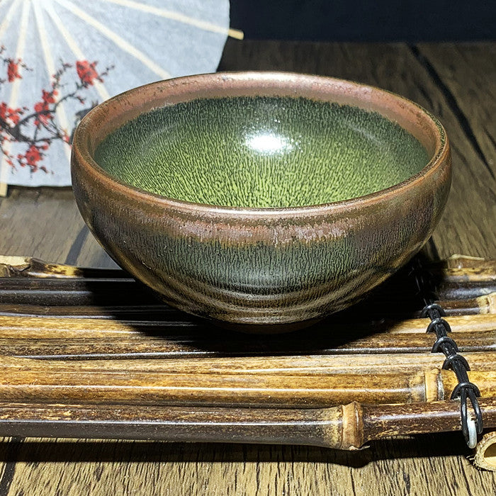 Green handmade chrysanthemum Tea Cup