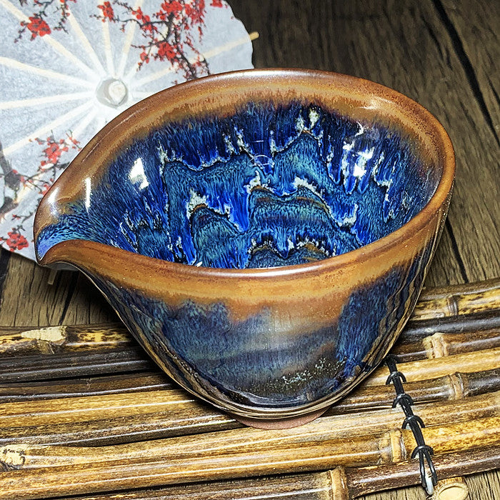 Master Collection--Glacier Blue Dragon handmade Tea Cup (M195)