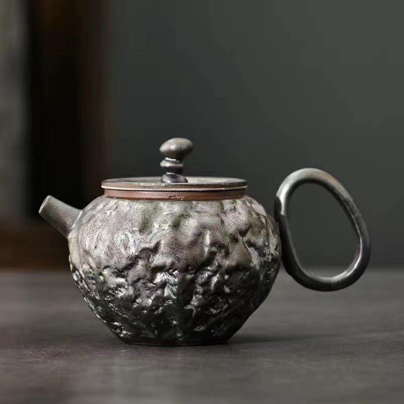 Pure manual wood fired iron tire kiln Teapot