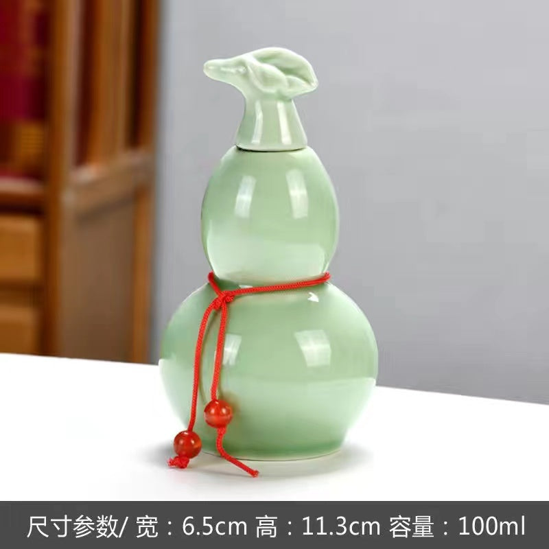 Ceramic Gourd Sealing Jar Chinese Tea Jar