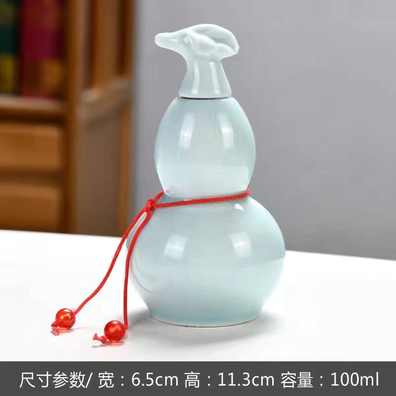 Ceramic Gourd Sealing Jar Chinese Tea Jar