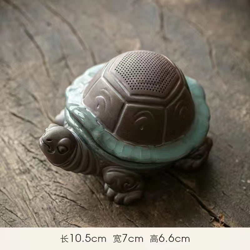 Purple sand small turtle integrated tea funnel tea pet ornament