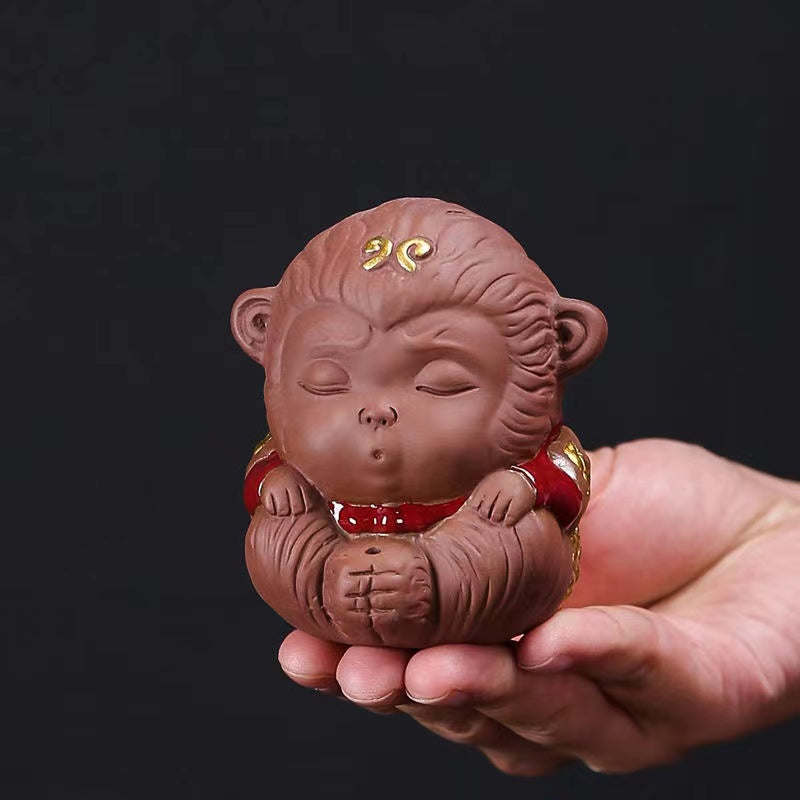 Purple sand cute little monkey king creative incense burner