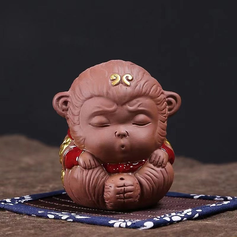 Purple sand cute little monkey king creative incense burner