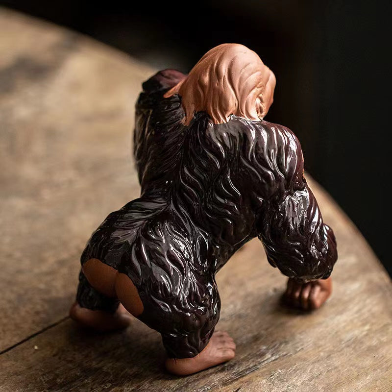 Purple sand vajra gorilla tea pet ornament