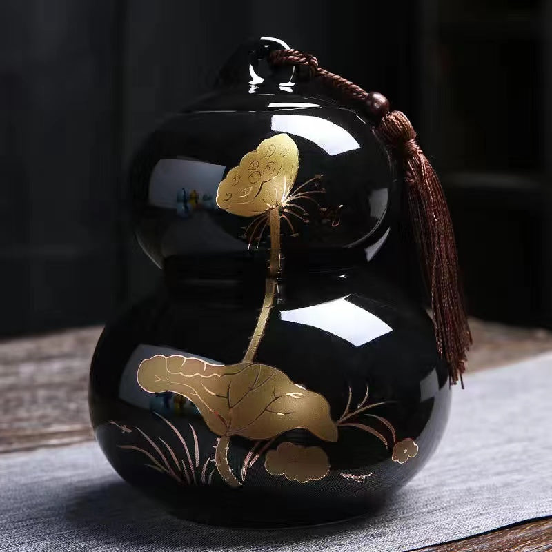 Ceramic gourd Tea Jar