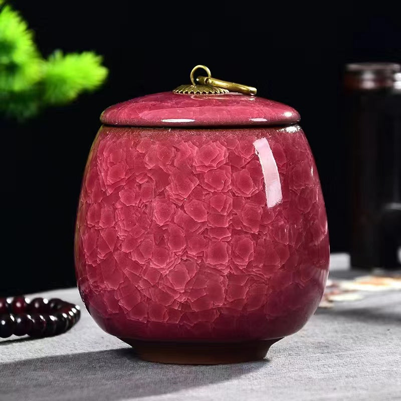 Ceramic Ice Cracked Tea Jar