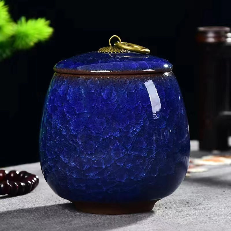 Ceramic Ice Cracked Tea Jar