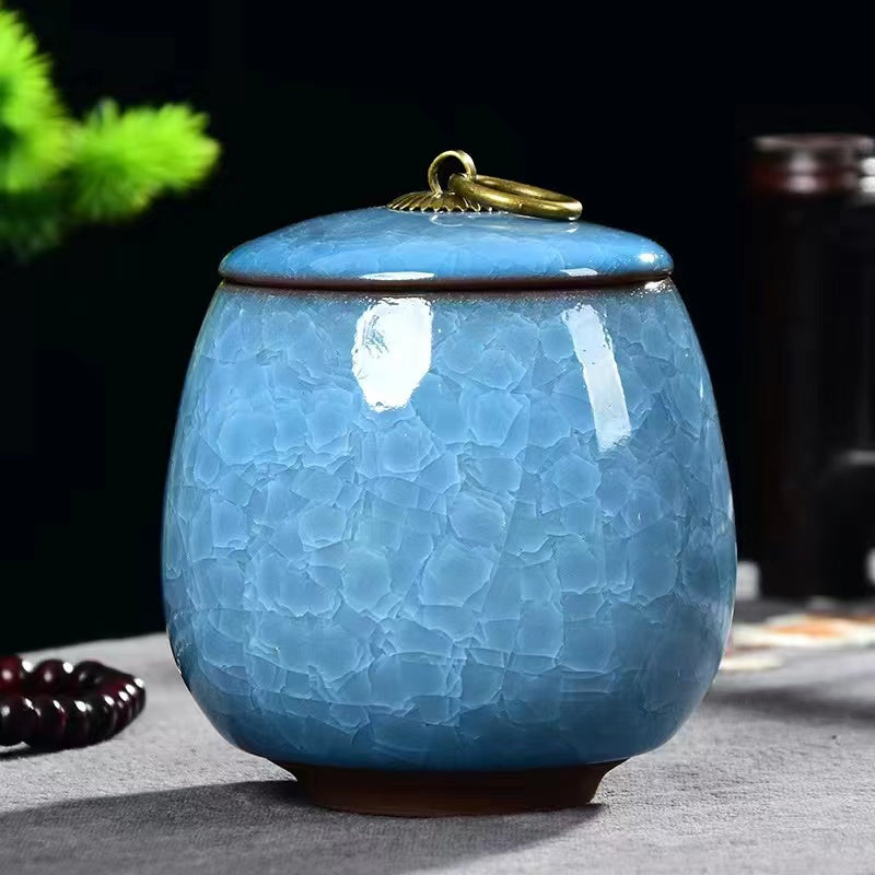 Ceramic Ice Cracked Tea Jar