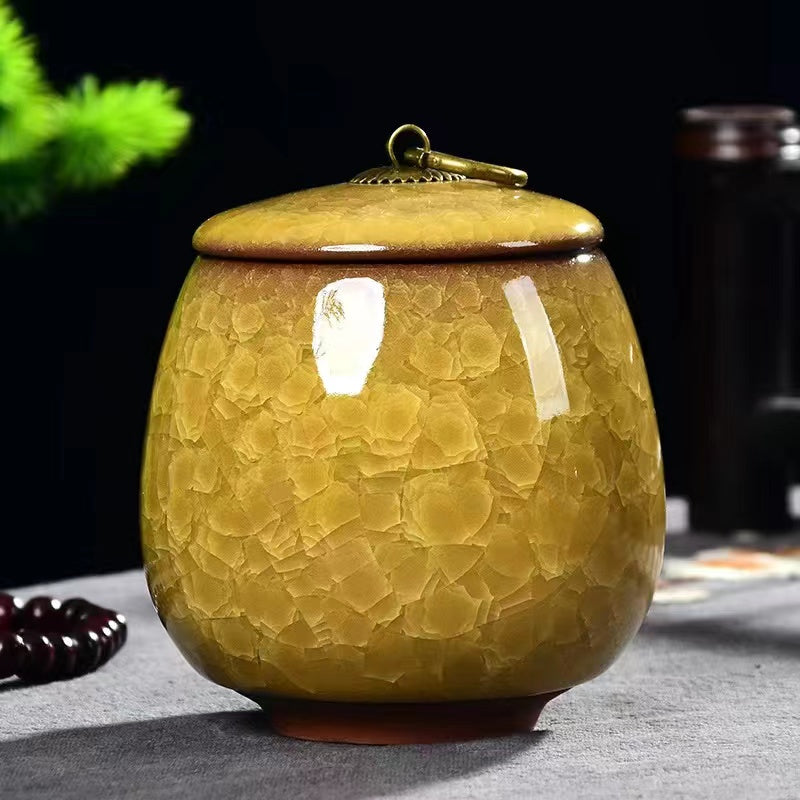 Ceramic Ice Cracked Tea Jar