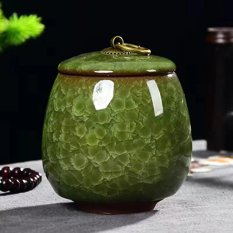 Ceramic Ice Cracked Tea Jar