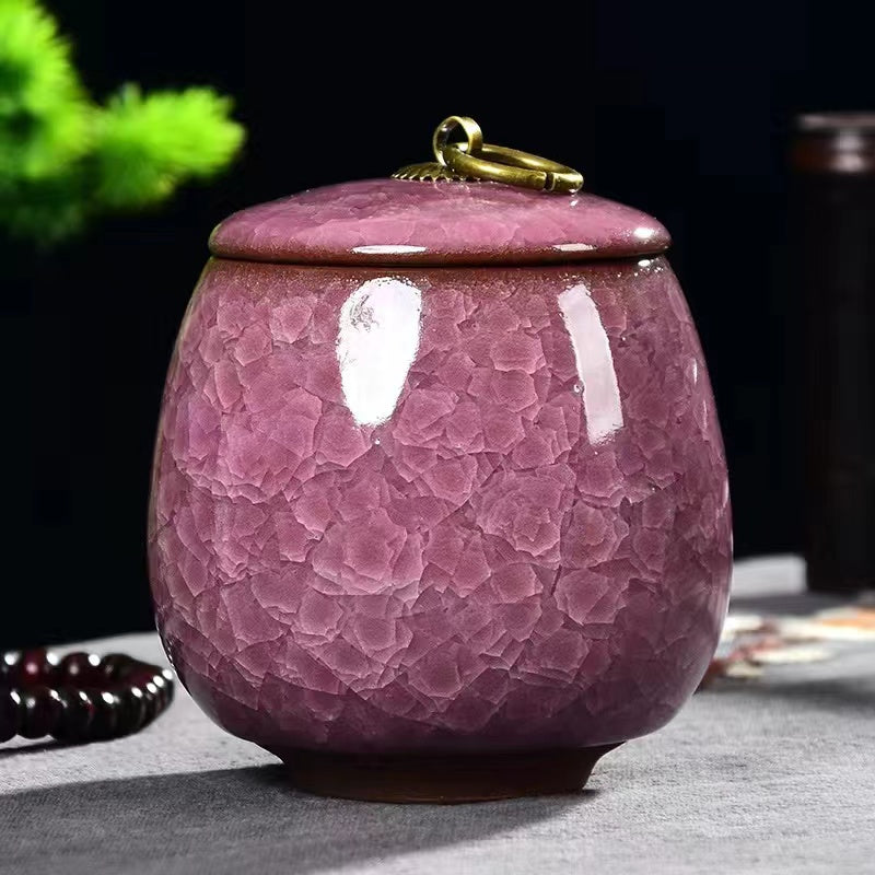 Ceramic Ice Cracked Tea Jar