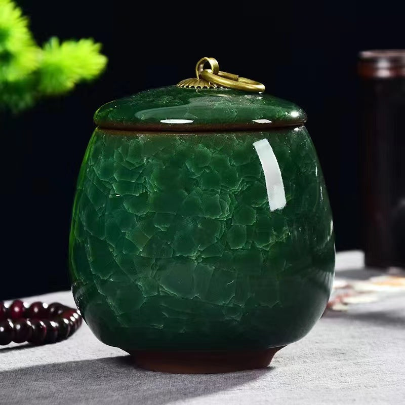 Ceramic Ice Cracked Tea Jar