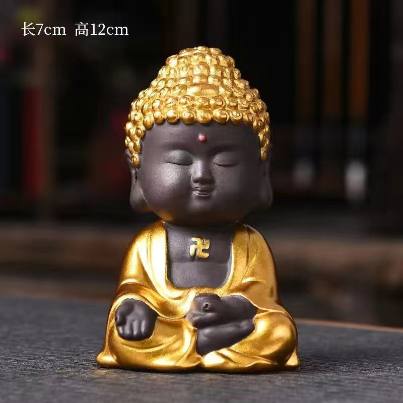 Small Buddha boutique Zen Golden Buddha small Buddha ornament Tea Pet