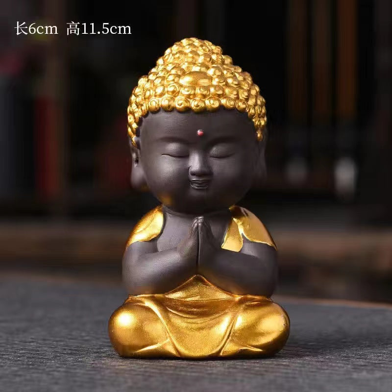 Small Buddha boutique Zen Golden Buddha small Buddha ornament Tea Pet