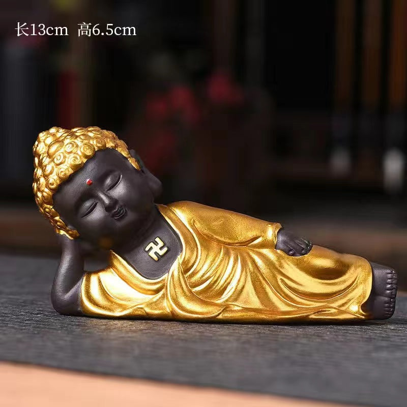 Small Buddha boutique Zen Golden Buddha small Buddha ornament Tea Pet